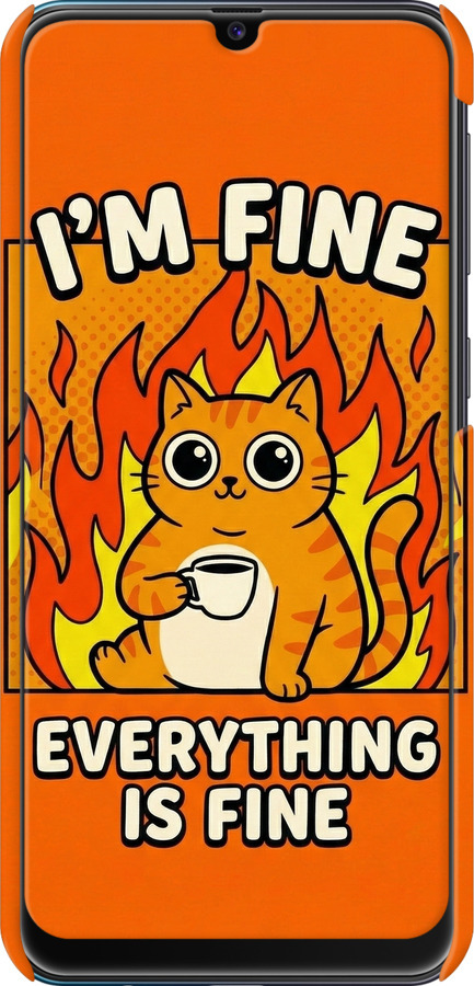 3D пластиковый матовый чехол Funny Cat для Samsung Galaxy M30s 2019 - 6786m-1774 изображение 