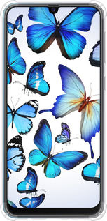Силіконовий протиударний с посиленими кутами чехол Метелики для Samsung Galaxy M21 M215F - 6023sp-2016 изображение 