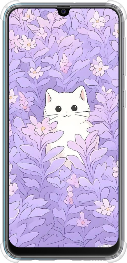 Силикон с усиленными углами чехол Котик в цветах для Samsung Galaxy M21 M215F - 6390sp-2016 изображение 