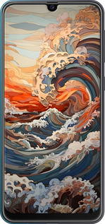 Силиконовый чехол Арт волны для Samsung Galaxy M21 M215F - 6324u-2016 изображение 