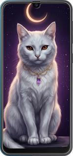 Силиконовый чехол Mystic White Cat Gothic Dark Purple Gold для Samsung Galaxy M21 M215F - 6805u-2016 изображение 