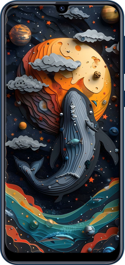 TPU чехол Кит в космосе для Samsung Galaxy M31 M315F - 6328b-1907 изображение 