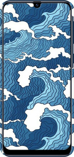 3D пластиковый матовый чехол Абстрактный рисунок морских волн для Samsung Galaxy M31 M315F - 6538m-1907 изображение 