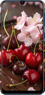 3D пластиковый матовый чехол Вишня в шоколаде для Samsung Galaxy M31 M315F - 6698m-1907 изображение 