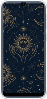 Силикон с усиленными углами чехол Celestial Harmony: Sun & Moon Gold Mystic Pattern для Samsung Galaxy M31 M315F - 6778sp-1907 изображение 