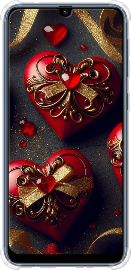 Силикон с усиленными углами чехол Сердечки v4 для Samsung Galaxy M31 M315F - 5834sp-1907 изображение 