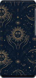 3D пластиковый матовый чехол Celestial Harmony: Sun & Moon Gold Mystic Pattern для Samsung Galaxy M31s M317F - 6778m-2055 изображение 