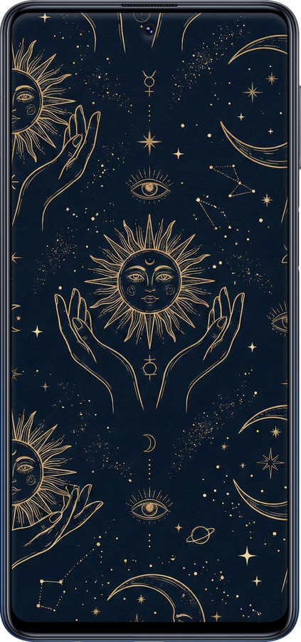 Силиконовый чехол Celestial Harmony: Sun & Moon Gold Mystic Pattern для Samsung Galaxy M31s M317F - 6778u-2055 изображение 