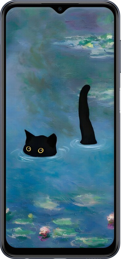 TPU чехол С изображением кота и водяной лилии Monet для Samsung Galaxy M33 M336B - 6519b-2633 изображение 