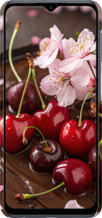 3D пластиковый матовый чехол Вишня в шоколаде для Samsung Galaxy M33 M336B - 6698m-2633 изображение 