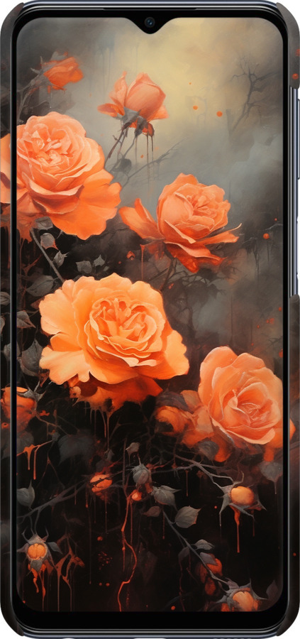 3D пластиковый матовый чехол Оранжевые розы для Samsung Galaxy M33 M336B - 5944m-2633 изображение 