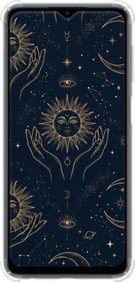 Силіконовий протиударний с посиленими кутами чехол Celestial Harmony: Sun & Moon Gold Mystic Pattern для Samsung Galaxy M33 M336B - 6778sp-2633 изображение 