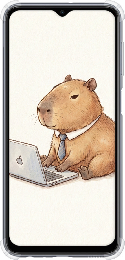 Силіконовий протиударний с посиленими кутами чехол Funny Capybara CEO Working для Samsung Galaxy M33 M336B - 6777sp-2633 изображение 