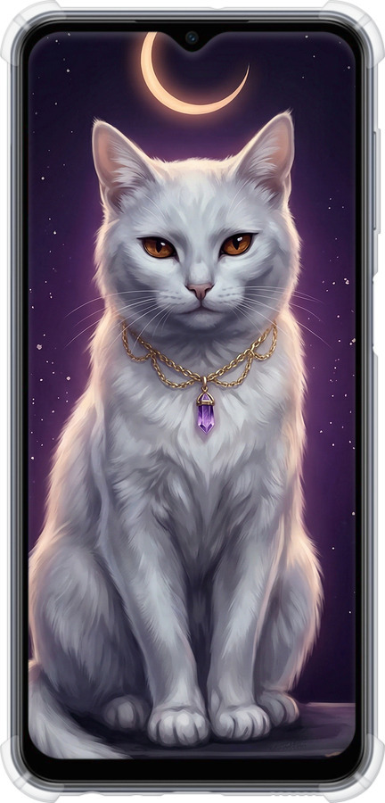 Силіконовий протиударний с посиленими кутами чехол Mystic White Cat Gothic Dark Purple Gold для Samsung Galaxy M33 M336B - 6805sp-2633 изображение 