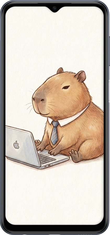 Силиконовый чехол Funny Capybara CEO Working для Samsung Galaxy M33 M336B - 6777u-2633 изображение 