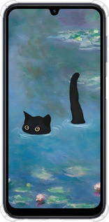 Силикон с усиленными углами чехол С изображением кота и водяной лилии Monet для Samsung Galaxy M34 5G - 6519sp-3141 изображение 
