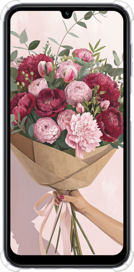 Силикон с усиленными углами чехол Пионы 1 для Samsung Galaxy M34 5G - 6705sp-3141 изображение 