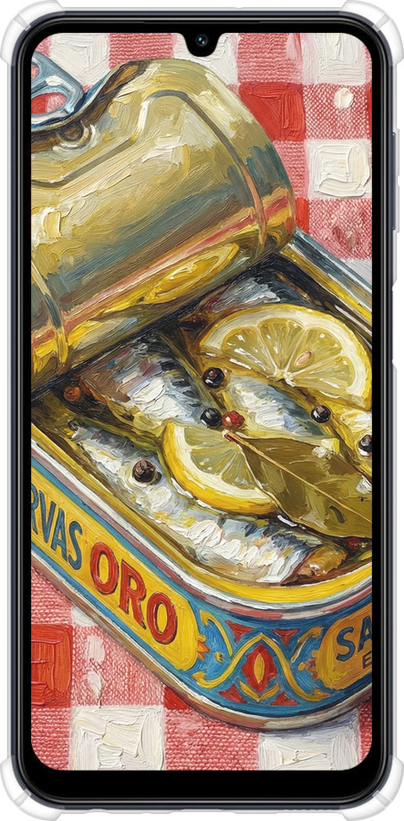 Силикон с усиленными углами чехол Vintage Sardine Tin Phone для Samsung Galaxy M34 5G - 6772sp-3141 изображение 