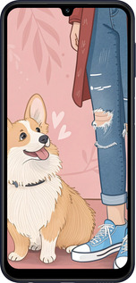 Силиконовый чехол Корги 3 для Samsung Galaxy M34 5G - 6707u-3141 изображение 