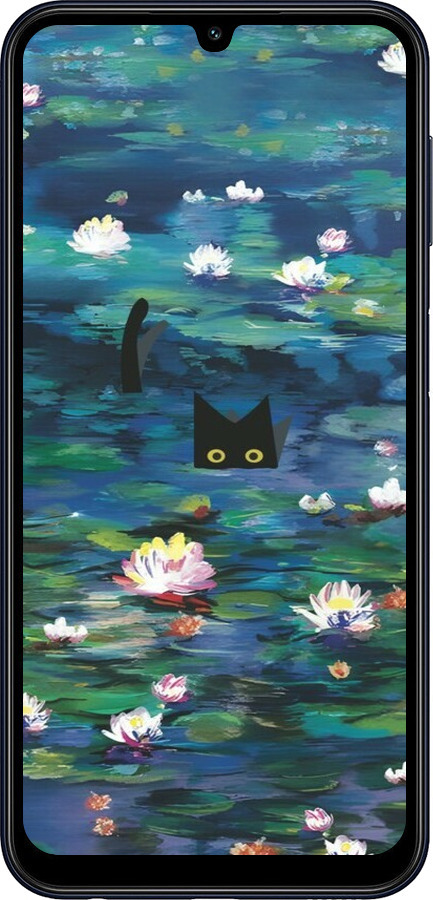 Силиконовый чехол із зображенням водяних лілій та кішок для Samsung Galaxy M34 5G - 6257u-3141 изображение 
