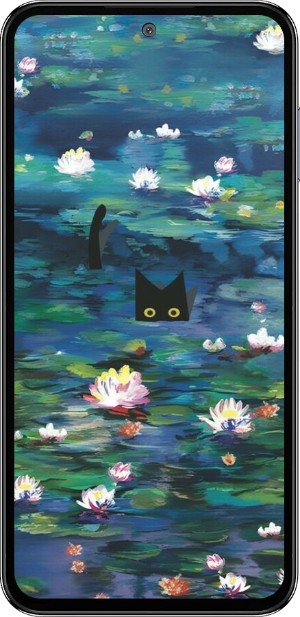 TPU чехол Чохол із зображенням водяних лілій Моне та кішок для Samsung Galaxy M35 5G - 6399b-3738 изображение 