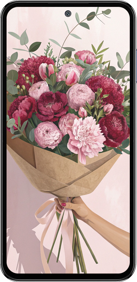 Силиконовый чехол Пионы 1 для Samsung Galaxy M35 5G - 6705u-3738 изображение 