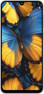 Силиконовый чехол Желто-голубые бабочки для Samsung Galaxy M36 - 6046u-4103 изображение 