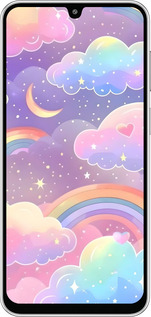 Силиконовый чехол Облака и радуга для Samsung Galaxy M36 - 6312u-4103 изображение 