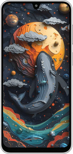 Силиконовый чехол Кит в космосе для Samsung Galaxy M36 - 6328u-4103 изображение 