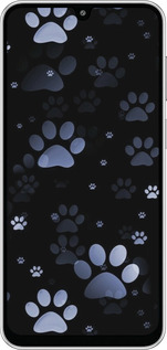 Силиконовый чехол С синими отпечатками лап для Samsung Galaxy M36 - 6441u-4103 изображение 