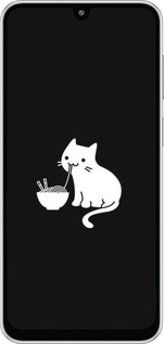 Силиконовый чехол С милым котом на черном фоне для Samsung Galaxy M36 - 6528u-4103 изображение 