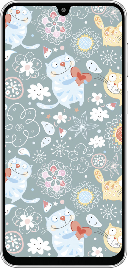Силиконовый чехол Котята v3 для Samsung Galaxy M36 - 1223u-4103 изображение 