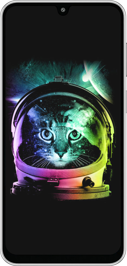 Силиконовый чехол Кот-астронавт для Samsung Galaxy M36 - 4154u-4103 изображение 