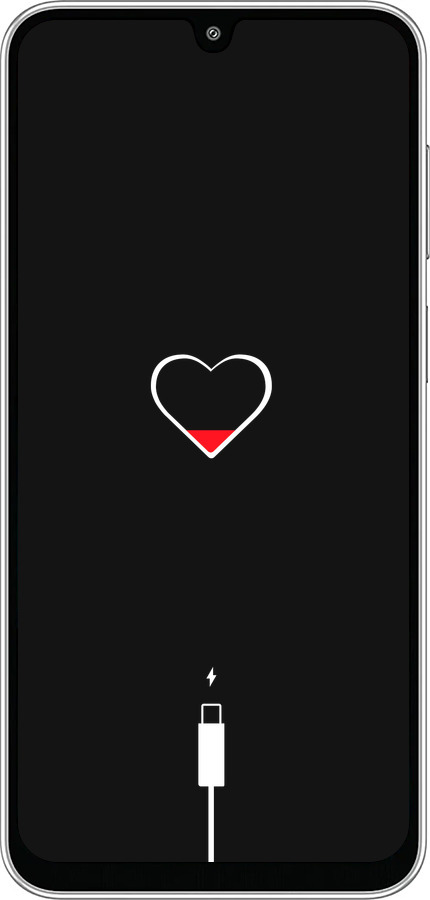 Силиконовый чехол Подзарядка сердца для Samsung Galaxy M36 - 4274u-4103 изображение 