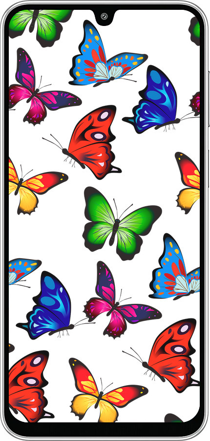 Силиконовый чехол Красочные мотыльки для Samsung Galaxy M36 - 4761u-4103 изображение 