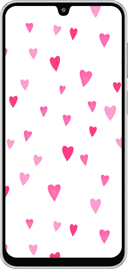 Силиконовый чехол Сердечки 2 для Samsung Galaxy M36 - 4763u-4103 изображение 