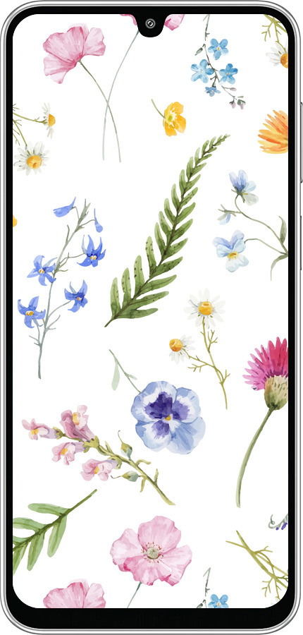 Силиконовый чехол Цветочный фон v2 для Samsung Galaxy M36 - 5472u-4103 изображение 
