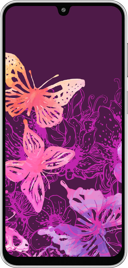 Силиконовый чехол Бабочки v2 для Samsung Galaxy M36 - 5475u-4103 изображение 