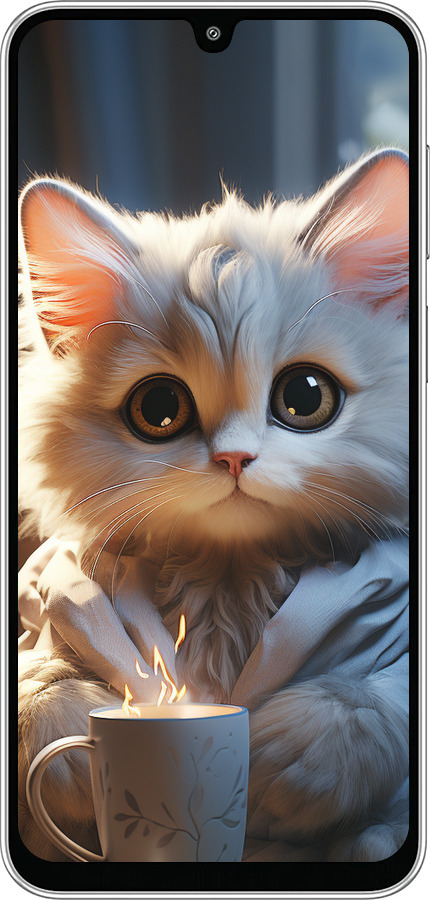 Силиконовый чехол White cat для Samsung Galaxy M36 - 5646u-4103 изображение 