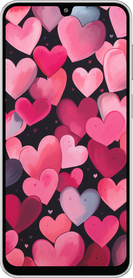 Силиконовый чехол Сердечки 4 для Samsung Galaxy M36 - 5662u-4103 изображение 