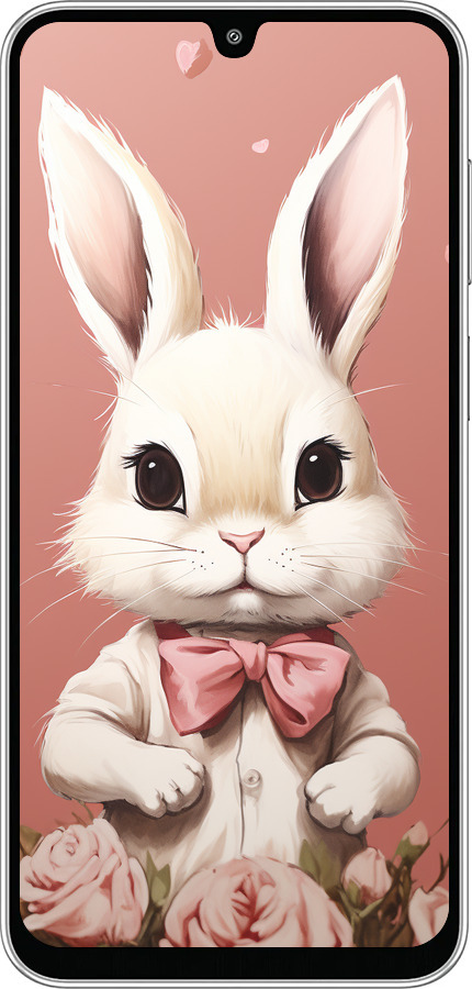 Силиконовый чехол Зайчик для Samsung Galaxy M36 - 5669u-4103 изображение 