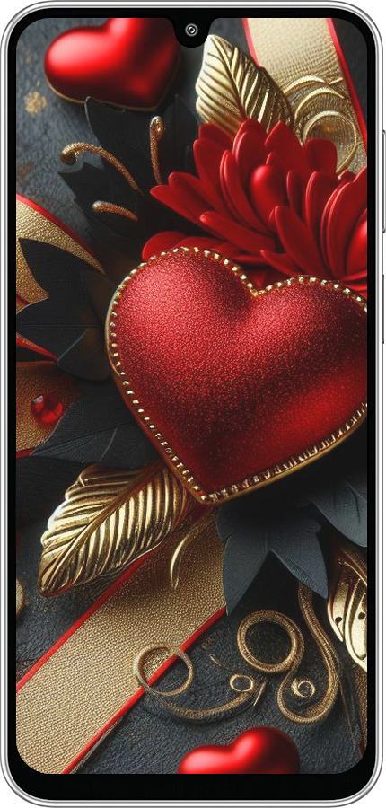 Силиконовый чехол Сердечки v2 для Samsung Galaxy M36 - 5832u-4103 изображение 