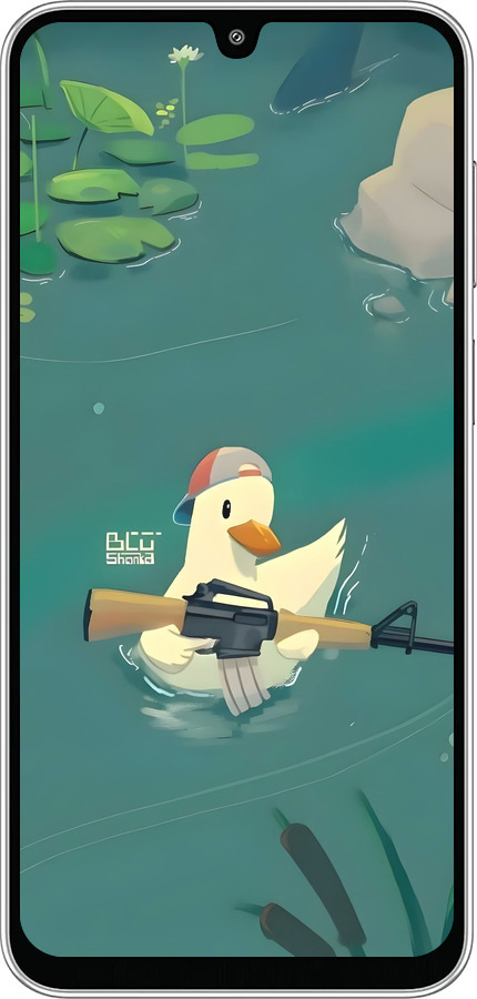 Силиконовый чехол Уточка с автоматом для Samsung Galaxy M36 - 6356u-4103 изображение 