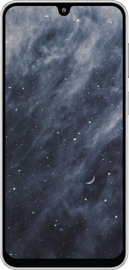 Силиконовый чехол Голубые облака, Голубая луна для Samsung Galaxy M36 - 6398u-4103 изображение 