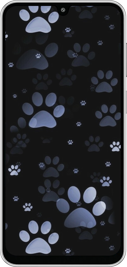 Силиконовый чехол С синими отпечатками лап для Samsung Galaxy M36 - 6441u-4103 изображение 
