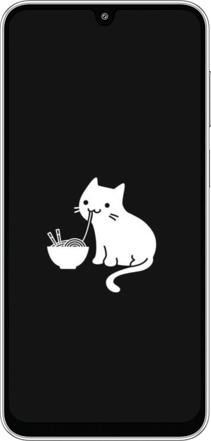 Силиконовый чехол С милым котом на черном фоне для Samsung Galaxy M36 - 6528u-4103 изображение 