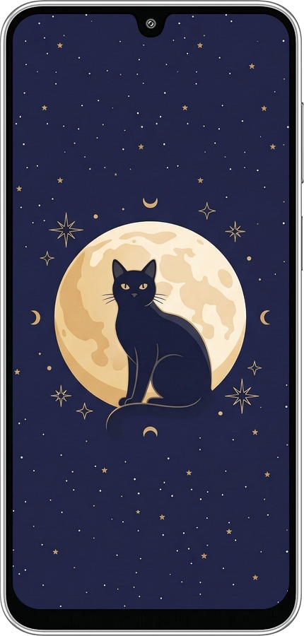 Силіконовий чехол Cute Cat Celestial/Witchy для Samsung Galaxy M36 - 6787u-4103 изображение 