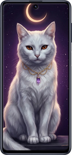 TPU чехол Mystic White Cat Gothic Dark Purple Gold для Samsung Galaxy M51 M515F - 6805b-1944 изображение 