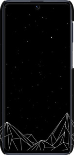 3D пластиковый матовый чехол Черно белые абстрактные горы для Samsung Galaxy M51 M515F - 6437m-1944 изображение 
