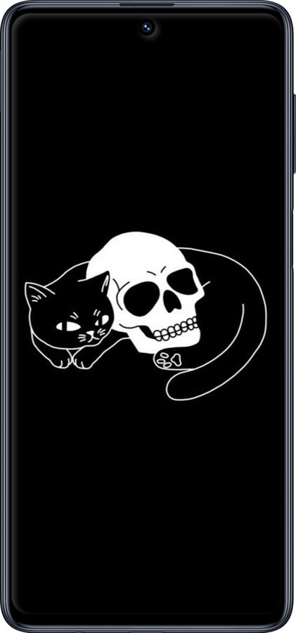 Силіконовий чехол Із зображенням кота та черепа для Samsung Galaxy M51 M515F - 6491u-1944 изображение 